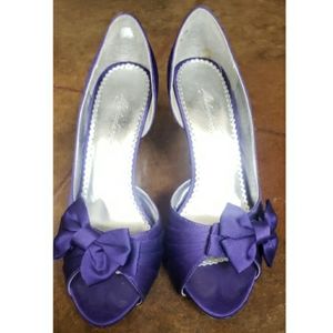 Purple peep toe Michelangelo Maribelle high heels